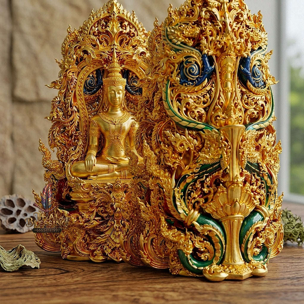 Master-Grade Phra Kring Phong Suphan Gold-Plated Bronze Limited Edition of 259 Pieces Wat Phra Si Rattana Mahathat Suphanburi Thai Amulet Collectible Thai Blessing Co By RURUECHA
