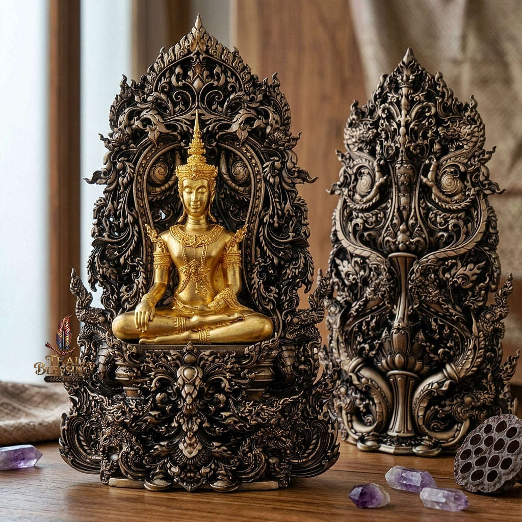 Master-Grade Phra Kring Phong Suphan Satin Bronze with Gold-Plated Buddha Figure Limited Edition of 259 Pieces Thai Blessing Co By RURUECHA