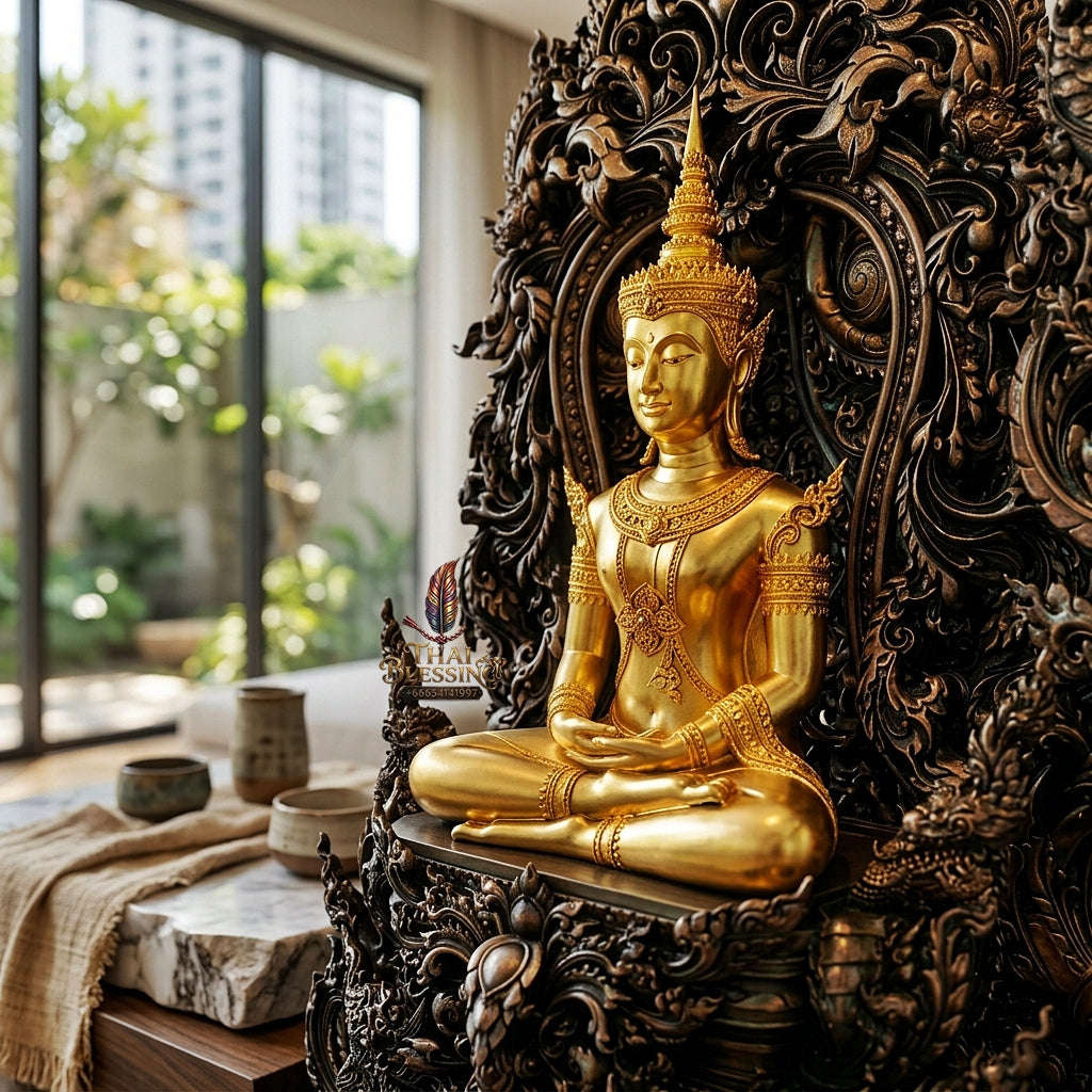 Master-Grade Phra Kring Phong Suphan Satin Bronze with Gold-Plated Buddha Figure Limited Edition of 259 Pieces Thai Blessing Co By RURUECHA