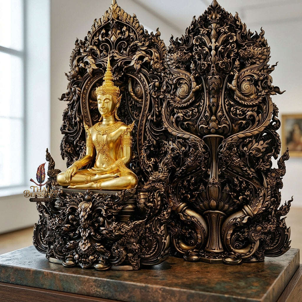 Master-Grade Phra Kring Phong Suphan Satin Bronze with Gold-Plated Buddha Figure Limited Edition of 259 Pieces Thai Blessing Co By RURUECHA