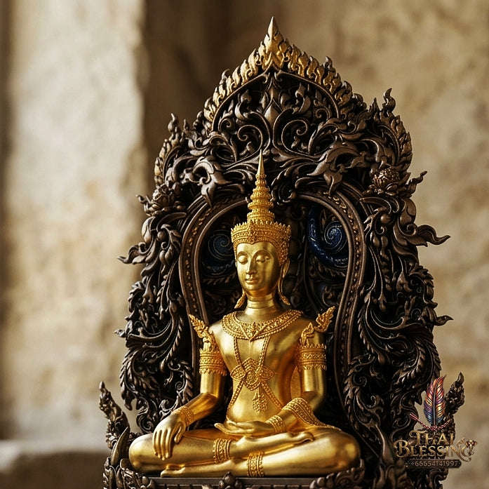 Master-Grade Phra Kring Phong Suphan Satin Bronze with Sacred Enamel & Gold-Plated Buddha Figure Edition Wat Phra Si Rattana Mahathat Thai Blessing Co By RURUECHA