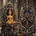 Master-Grade Phra Kring Phong Suphan Satin Bronze with Sacred Enamel & Gold-Plated Buddha Figure Edition Wat Phra Si Rattana Mahathat Thai Blessing Co By RURUECHA