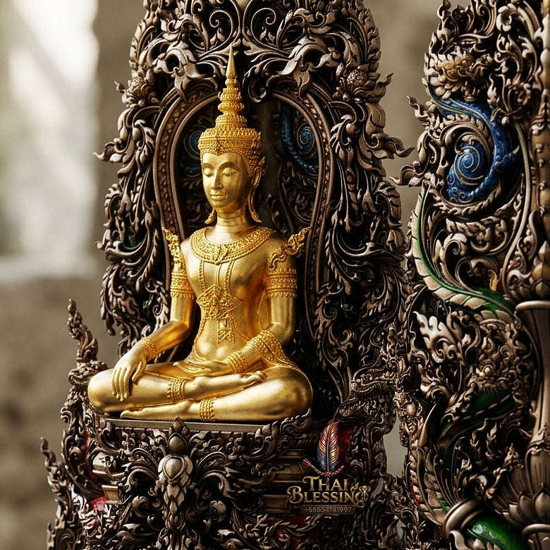 Master-Grade Phra Kring Phong Suphan Satin Bronze with Sacred Enamel & Gold-Plated Buddha Figure Edition Wat Phra Si Rattana Mahathat Thai Blessing Co By RURUECHA