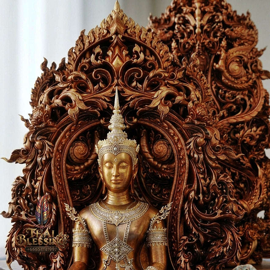 Master-Grade Phra Kring Phong Suphan Sovereign Royal Attire Edition Sacred Nine-Metal Alloy (Nawa Loha) Polished Finish Wat Phra Si Rattana Mahathat Suphanburi Thai Amulet Collectible Thai Blessing Co By RURUECHA