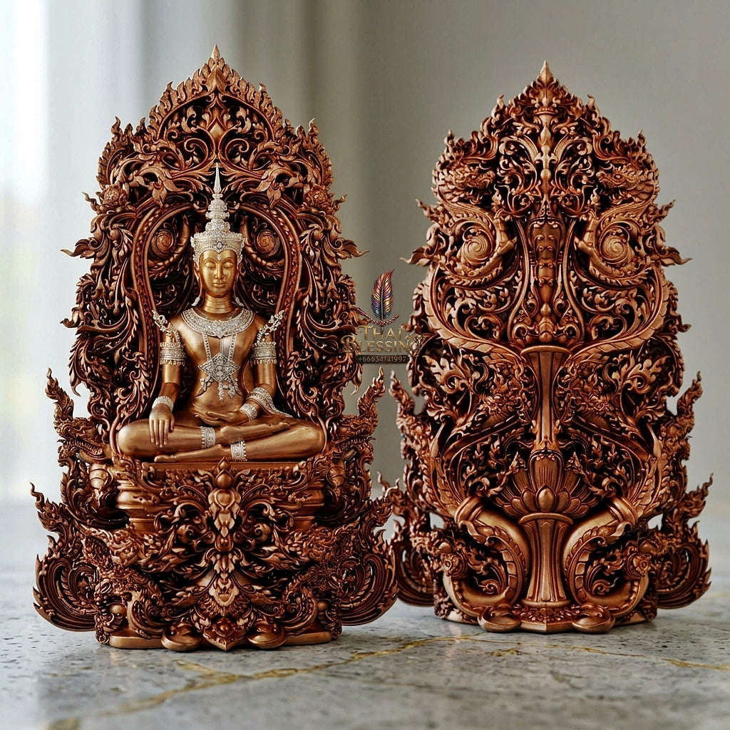 Master-Grade Phra Kring Phong Suphan Sovereign Royal Attire Edition Sacred Nine-Metal Alloy (Nawa Loha) Polished Finish Wat Phra Si Rattana Mahathat Suphanburi Thai Amulet Collectible Thai Blessing Co By RURUECHA