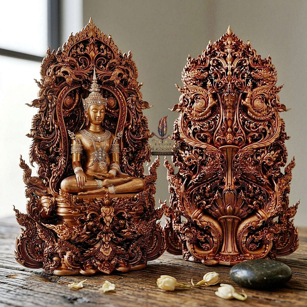 Master-Grade Phra Kring Phong Suphan Sovereign Royal Attire Edition Sacred Nine-Metal Alloy (Nawa Loha) Polished Finish Wat Phra Si Rattana Mahathat Suphanburi Thai Amulet Collectible Thai Blessing Co By RURUECHA