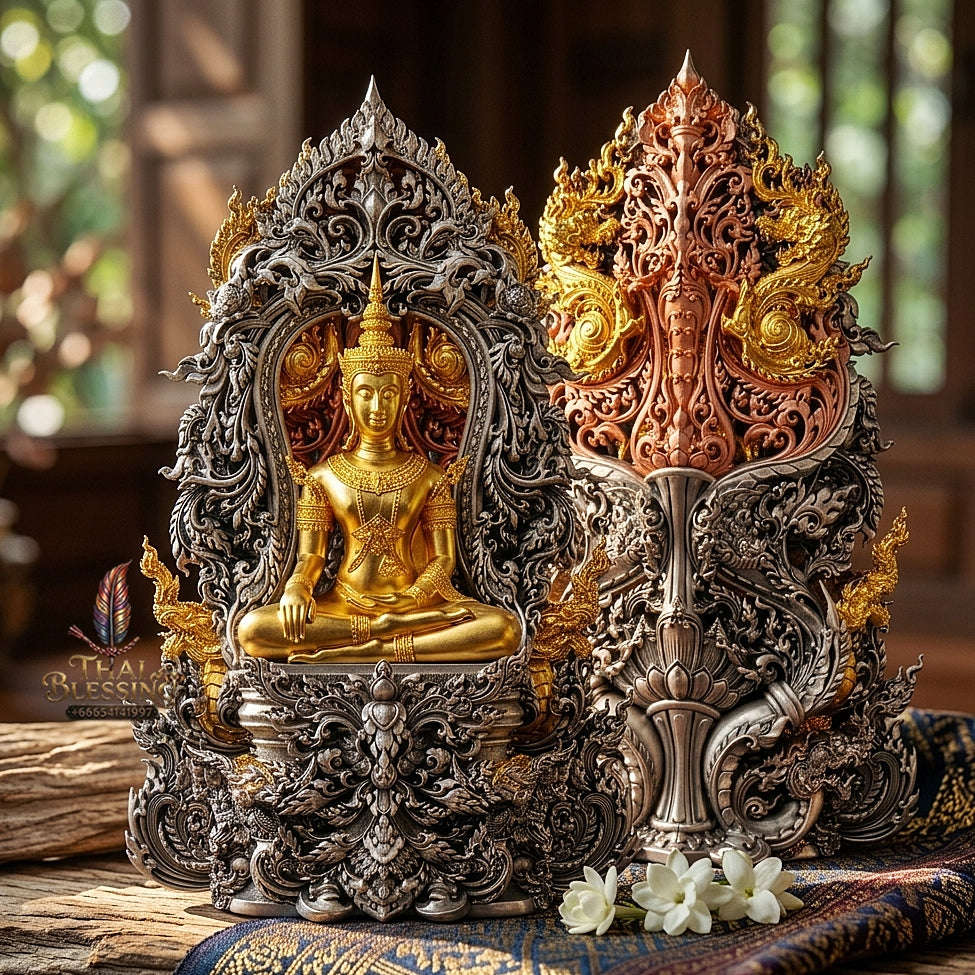 Master-Grade Phra Kring Phong Suphan Tri-Color Gold Plated Bronze (3K) Limited Edition of 259 Pieces Thai Blessing Co By RURUECHA