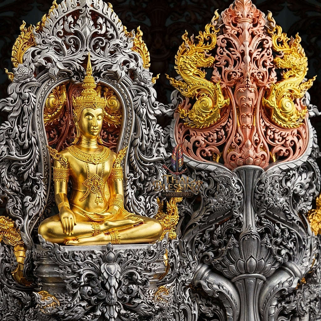 Master-Grade Phra Kring Phong Suphan Tri-Color Gold Plated Bronze (3K) Limited Edition of 259 Pieces Thai Blessing Co By RURUECHA