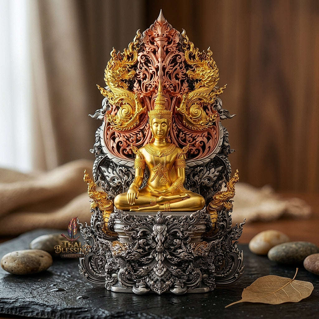 Master-Grade Phra Kring Phong Suphan Tri-Color Gold Plated Bronze (3K) Limited Edition of 259 Pieces Thai Blessing Co By RURUECHA