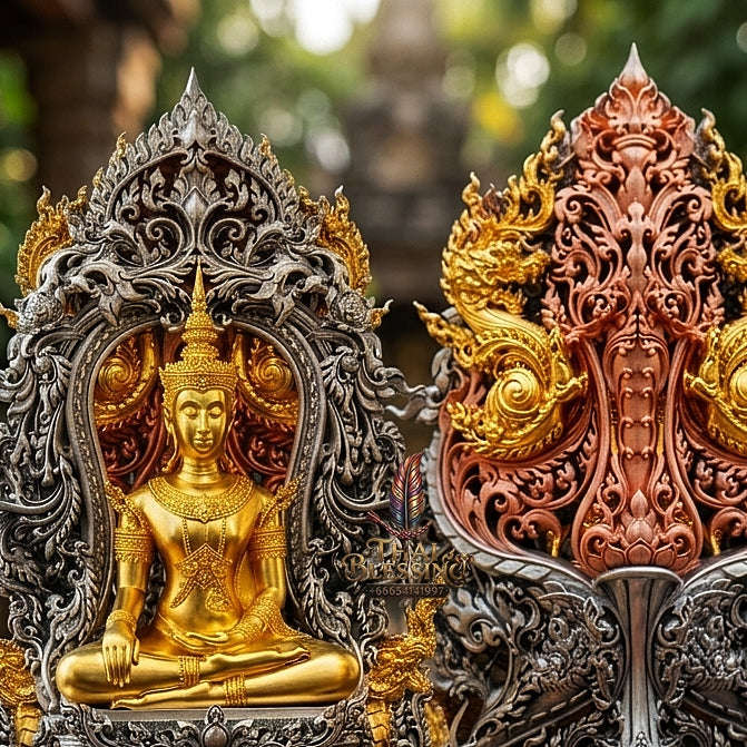 Master-Grade Phra Kring Phong Suphan Tri-Color Gold Plated Bronze (3K) Limited Edition of 259 Pieces Thai Blessing Co By RURUECHA