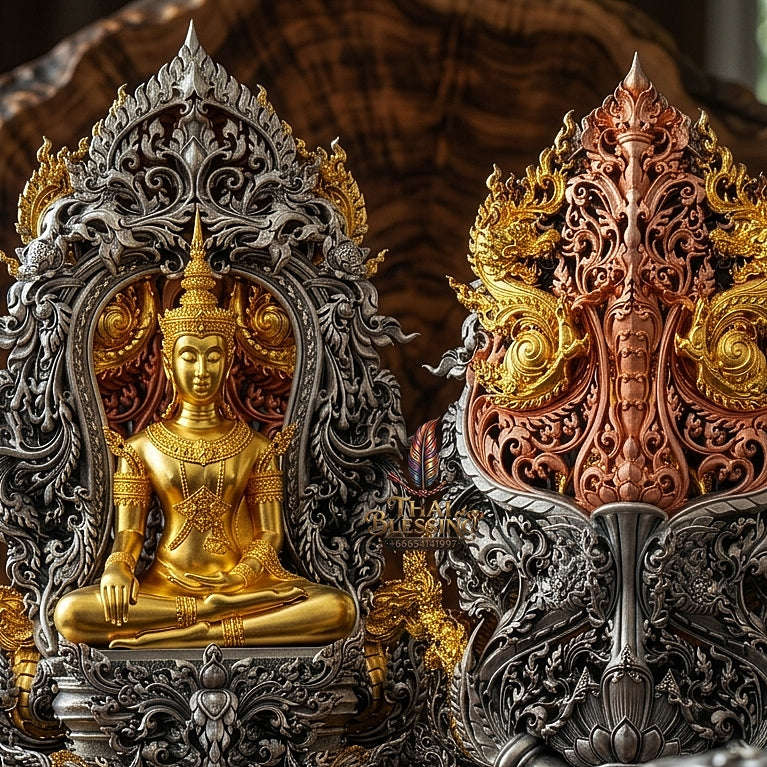Master-Grade Phra Kring Phong Suphan Tri-Color Gold Plated Bronze (3K) Limited Edition of 259 Pieces Thai Blessing Co By RURUECHA