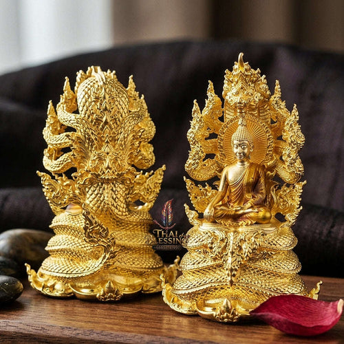 Master-Grade Phra Naga Prok Phra Phuttha Sri Sattanakaraj Phithak VIP Gold-Plated with Sacred Enameling Framed Edition Luang Pho Wichit Anuchato BE 2567 Thai Amulet Collectible Thai Blessing Co By RURUECHA
