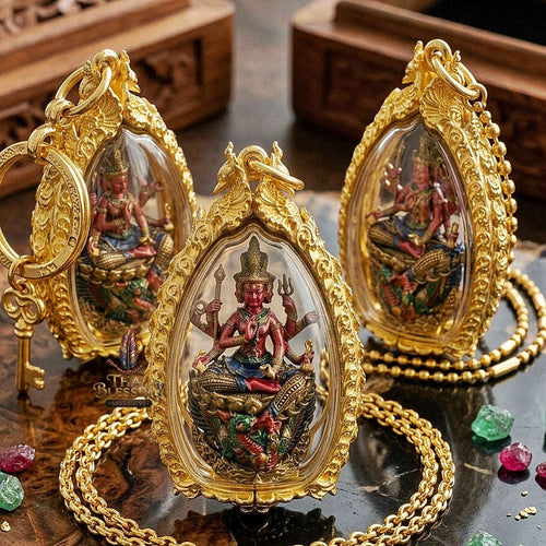 Master-Grade Phra Phrom Ong Thao Maha Phrom Thada Yellow Bronze Satin Finish Pink Enamel Body Framed Edition Phra Ajarn Nikhom BE 2566 Thai Amulet Collectible Thai Blessing Co By RURUECHA