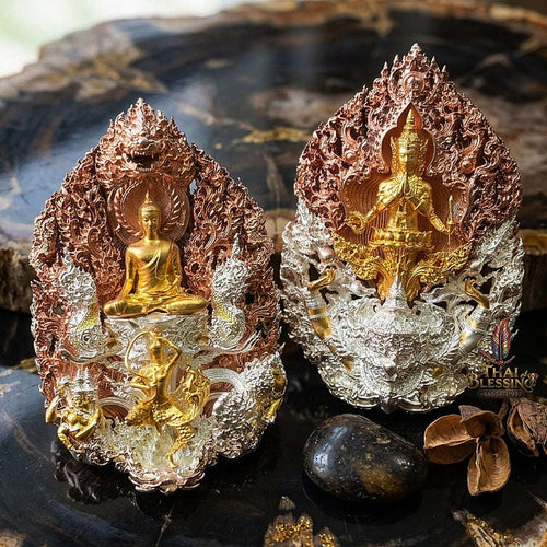 Master-Grade Phra Phuttha Chaimongkhon Phat Baramee (Charoen Lap Chana Mara) Bronze 3K Tri-Color Gold Plated Limited Edition Thai Blessing Co By RURUECHA