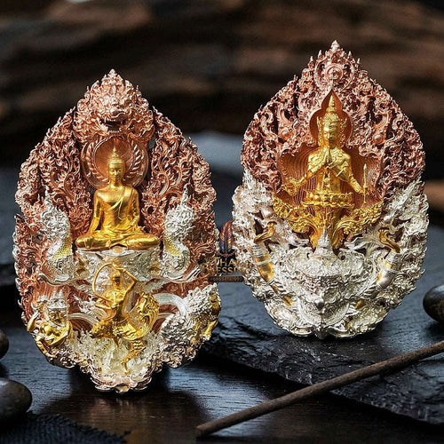 Master-Grade Phra Phuttha Chaimongkhon Phat Baramee (Charoen Lap Chana Mara) Bronze 3K Tri-Color Gold Plated Limited Edition Thai Blessing Co By RURUECHA