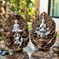 Master-Grade Phra Phuttha Chaimongkhon Phat Baramee (Charoen Lap Chana Mara) Bronze Base White Buddha Figure Satin Oxide Accents Thai Blessing Co By RURUECHA