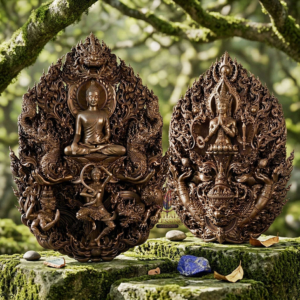 Master-Grade Phra Phuttha Chaimongkhon Phat Baramee (Charoen Lap Chana Mara) Colored Bronze Edition Thai Blessing Co By RURUECHA