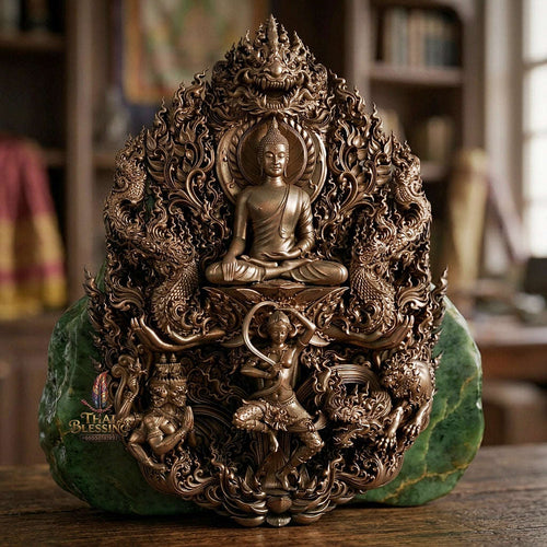 Master-Grade Phra Phuttha Chaimongkhon Phat Baramee (Charoen Lap Chana Mara) Colored Bronze Edition Thai Blessing Co By RURUECHA