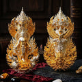 Master-Grade Phra Phuttha Pattiharn Paet Lok Bronze 2K Imperial Gold Plated Nagaprok Back Garuda Sacred Casting Edition Thai Blessing Co By RURUECHA