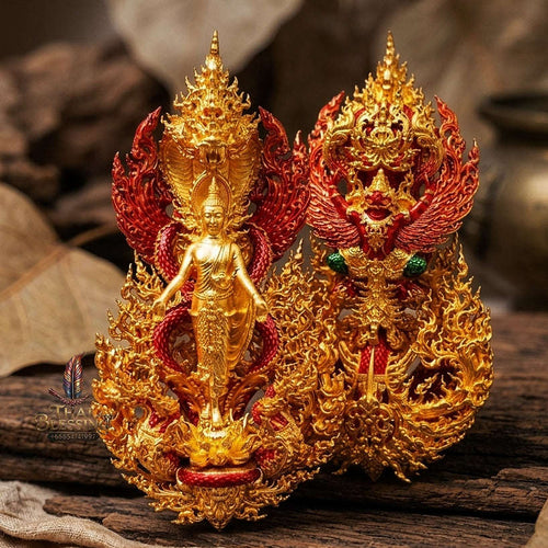 Master-Grade Phra Phuttha Pattiharn Paet Lok Buddha of Miracles & Nagaprok Back Garuda Sacred Casting Edition Thai Blessing Co By RURUECHA