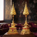 Master-Grade Phra Rattana 3K Gold-Plated Bronze Altar Statue Selection 3.4 with Tiered Chattra Consecrated Dual Ceremonies BE 2568 Thai Amulet Collectible Thai Blessing Co By RURUECHA