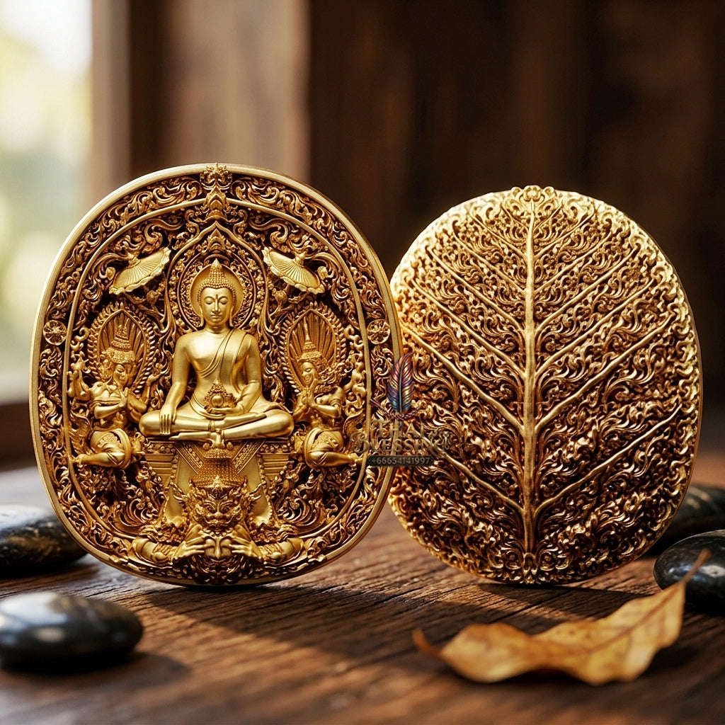 Master-Grade Southern Thai Yod Khun Phon Sovereign Warlord Amulet Gold-Plated Bronze Edition Wat Santi Worakhun Songkhla Collector-Grade Talisman Thai Blessing Co By RURUECHA