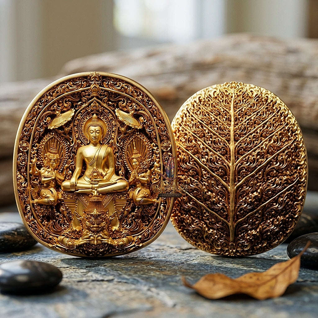 Master-Grade Southern Thai Yod Khun Phon Sovereign Warlord Amulet Gold-Plated Bronze Edition Wat Santi Worakhun Songkhla Collector-Grade Talisman Thai Blessing Co By RURUECHA