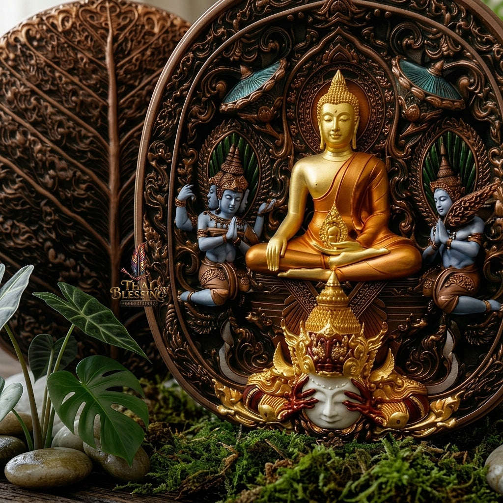 Master-Grade Southern Thai Yod Khun Phon Sovereign Warlord Amulet Satin Bronze with Sacred Enamel (Long Ya) Edition Wat Santi Worakhun Songkhla Collector-Grade Talisman Thai Blessing Co By RURUECHA