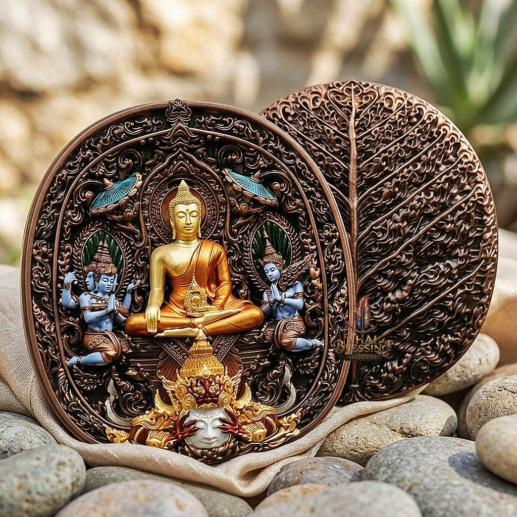 Master-Grade Southern Thai Yod Khun Phon Sovereign Warlord Amulet Satin Bronze with Sacred Enamel (Long Ya) Edition Wat Santi Worakhun Songkhla Collector-Grade Talisman Thai Blessing Co By RURUECHA