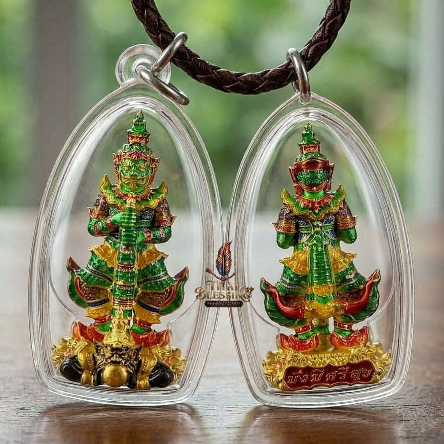 Master-Grade Thao Wessuwan-No Sub Suwan Divine Gold Alloy Plated Green Enamel Body Royal Enameled Edition Wat Pa Phanom Chai Sisaket Thai Amulet Collectible Thai Blessing Co By RURUECHA
