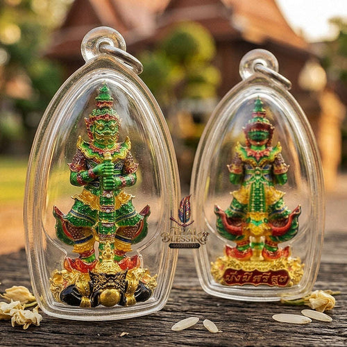 Master-Grade Thao Wessuwan-No Sub Suwan Divine Gold Alloy Plated Green Enamel Body Royal Enameled Edition Wat Pa Phanom Chai Sisaket Thai Amulet Collectible Thai Blessing Co By RURUECHA