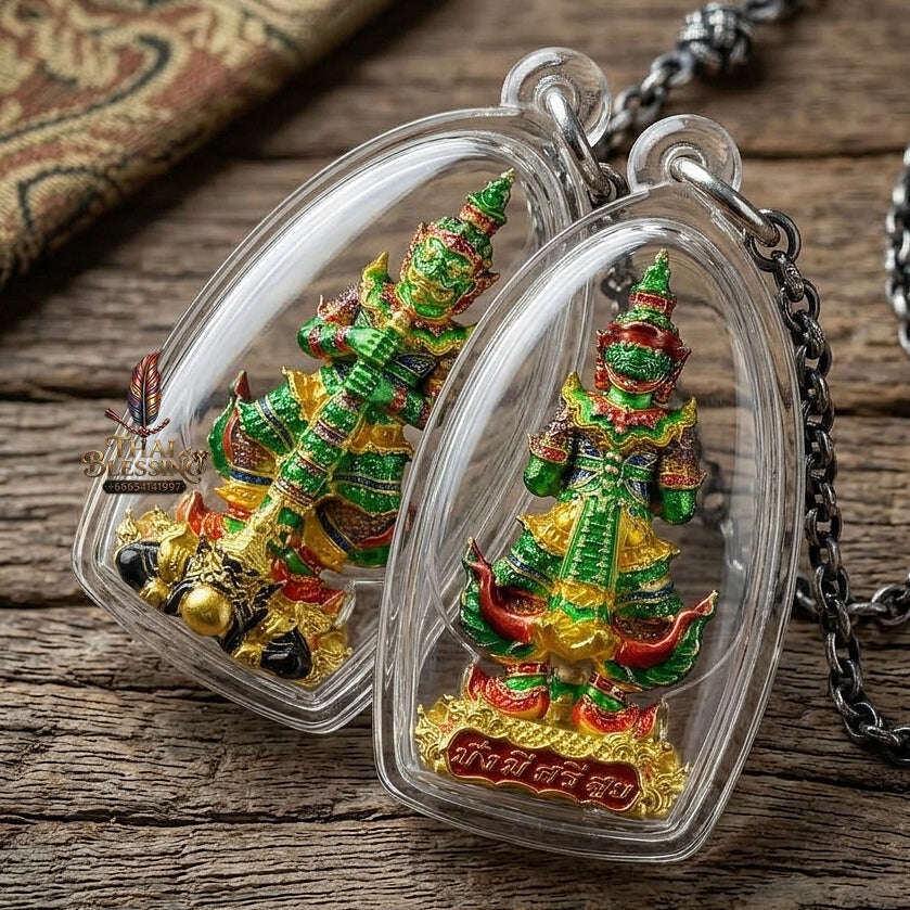 Master-Grade Thao Wessuwan-No Sub Suwan Divine Gold Alloy Plated Green Enamel Body Royal Enameled Edition Wat Pa Phanom Chai Sisaket Thai Amulet Collectible Thai Blessing Co By RURUECHA