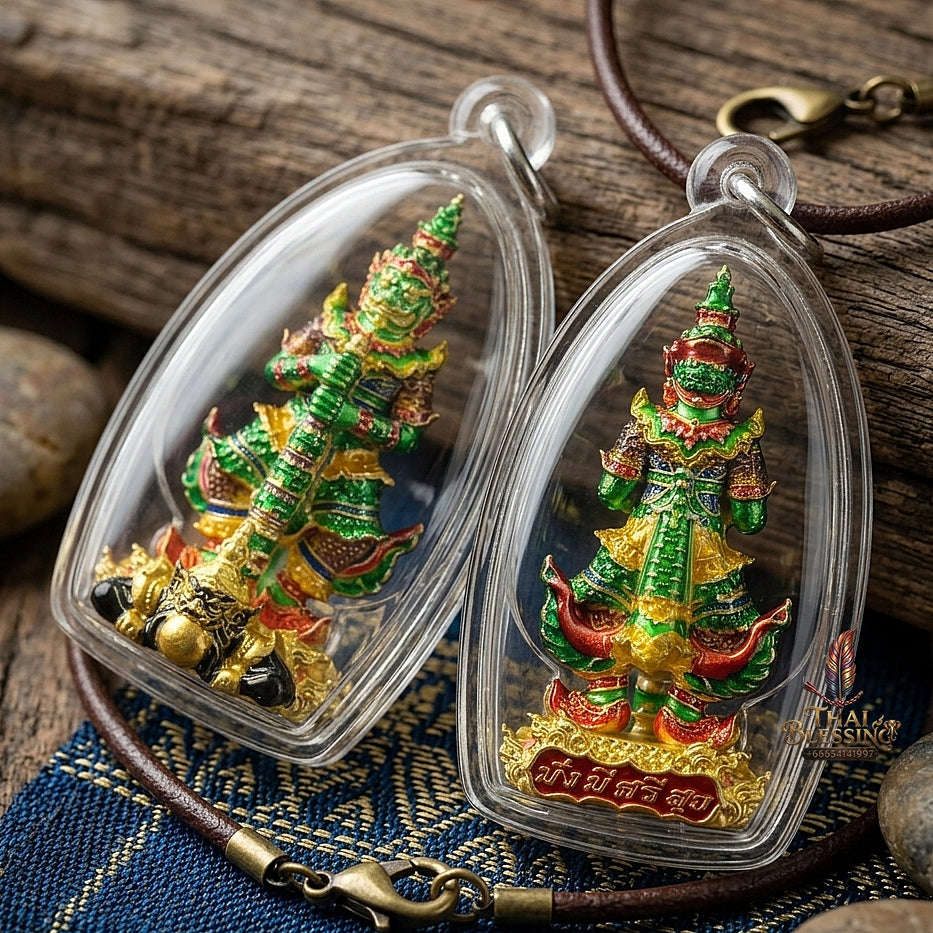 Master-Grade Thao Wessuwan-No Sub Suwan Divine Gold Alloy Plated Green Enamel Body Royal Enameled Edition Wat Pa Phanom Chai Sisaket Thai Amulet Collectible Thai Blessing Co By RURUECHA