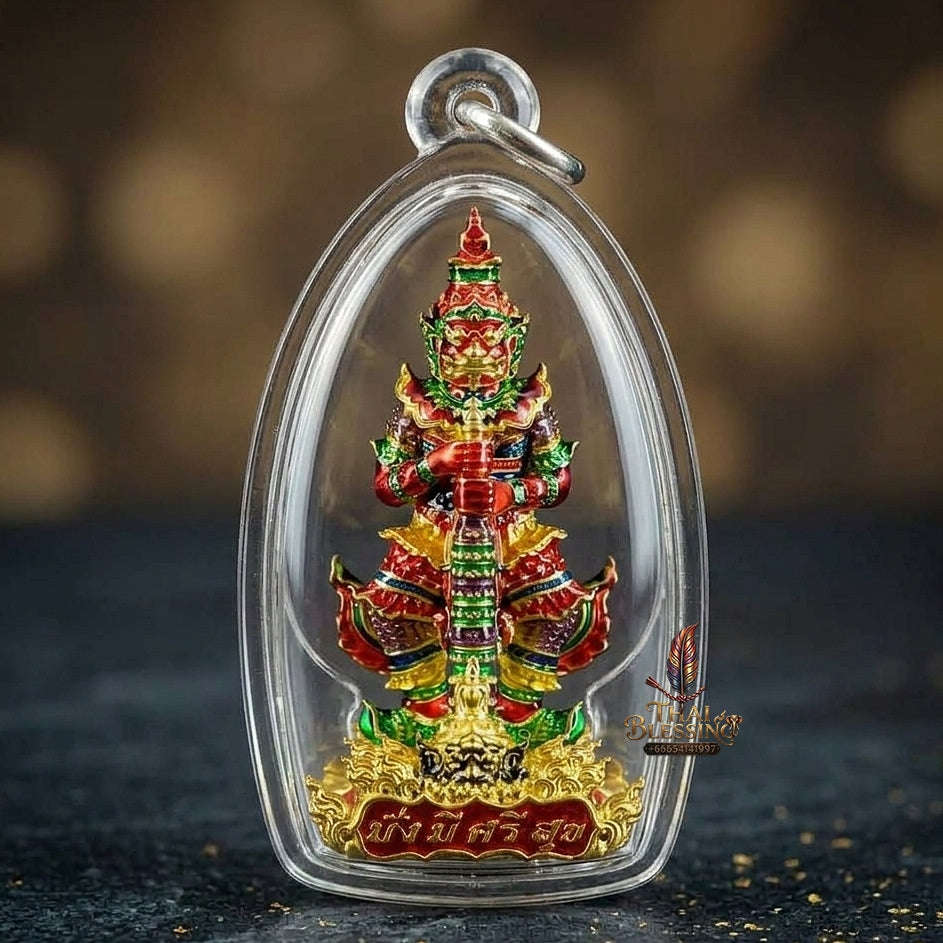 Master-Grade Thao Wessuwan-No Sub Suwan Divine Gold Alloy Plated Red Enamel Body Royal Enameled Edition Wat Pa Phanom Chai Sisaket Thai Amulet Collectible Thai Blessing Co By RURUECHA