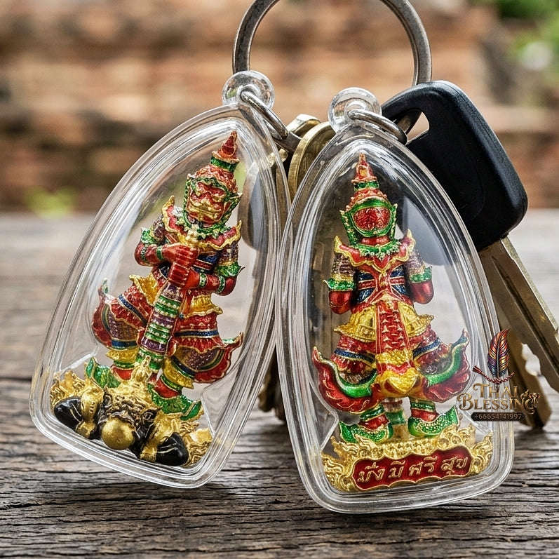 Master-Grade Thao Wessuwan-No Sub Suwan Divine Gold Alloy Plated Red Enamel Body Royal Enameled Edition Wat Pa Phanom Chai Sisaket Thai Amulet Collectible Thai Blessing Co By RURUECHA