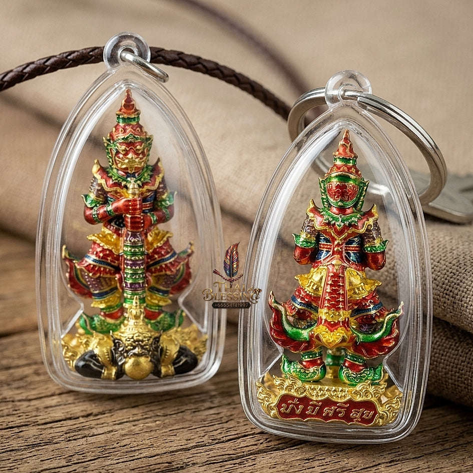Master-Grade Thao Wessuwan-No Sub Suwan Divine Gold Alloy Plated Red Enamel Body Royal Enameled Edition Wat Pa Phanom Chai Sisaket Thai Amulet Collectible Thai Blessing Co By RURUECHA