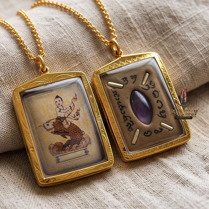 Master-Grade Ultimate Love Magnetism & Seduction Sorcery Locket Kumanthong Edition Phongphraikuman & Sacred Wealth Powders Phra Achan Supphasit Wat Bang Namchon Bangkok 2012 Thai Amulet Collectible Thai Blessing Co By RURUECHA