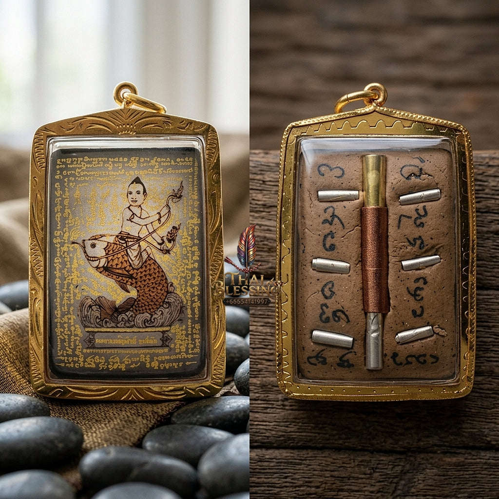 Master-Grade Ultimate Love Magnetism & Seduction Sorcery Locket Kumanthong Edition Phongphraikuman & Sacred Wealth Powders Phra Achan Supphasit Wat Bang Namchon Bangkok 2012 Thai Amulet Collectible Thai Blessing Co By RURUECHA
