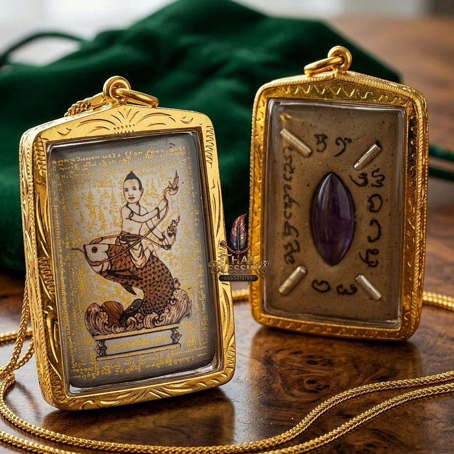 Master-Grade Ultimate Love Magnetism & Seduction Sorcery Locket Kumanthong Edition Phongphraikuman & Sacred Wealth Powders Phra Achan Supphasit Wat Bang Namchon Bangkok 2012 Thai Amulet Collectible Thai Blessing Co By RURUECHA