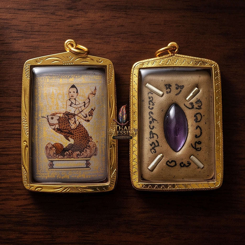 Master-Grade Ultimate Love Magnetism & Seduction Sorcery Locket Kumanthong Edition Phongphraikuman & Sacred Wealth Powders Phra Achan Supphasit Wat Bang Namchon Bangkok 2012 Thai Amulet Collectible Thai Blessing Co By RURUECHA