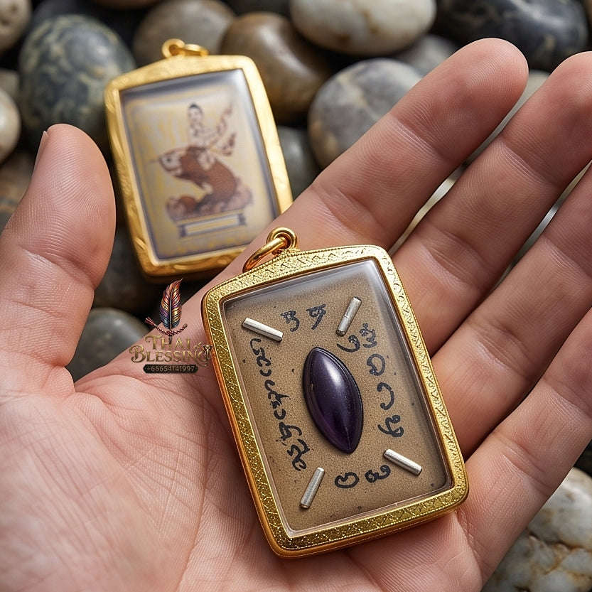 Master-Grade Ultimate Love Magnetism & Seduction Sorcery Locket Kumanthong Edition Phongphraikuman & Sacred Wealth Powders Phra Achan Supphasit Wat Bang Namchon Bangkok 2012 Thai Amulet Collectible Thai Blessing Co By RURUECHA