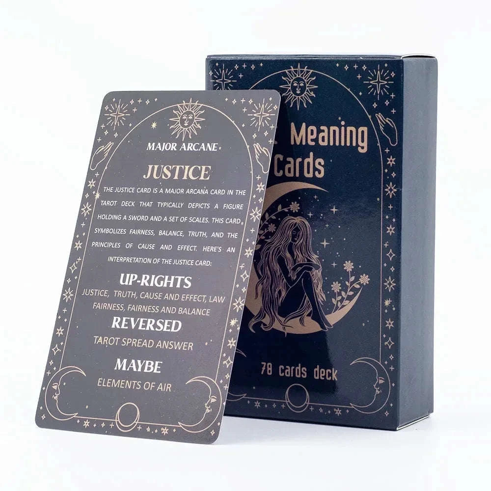 Meaning Tarot Cards for Fortune Telling - 78 Card English Deck for Beginners & Board Games - Ideal Tarot Cards for Beginners