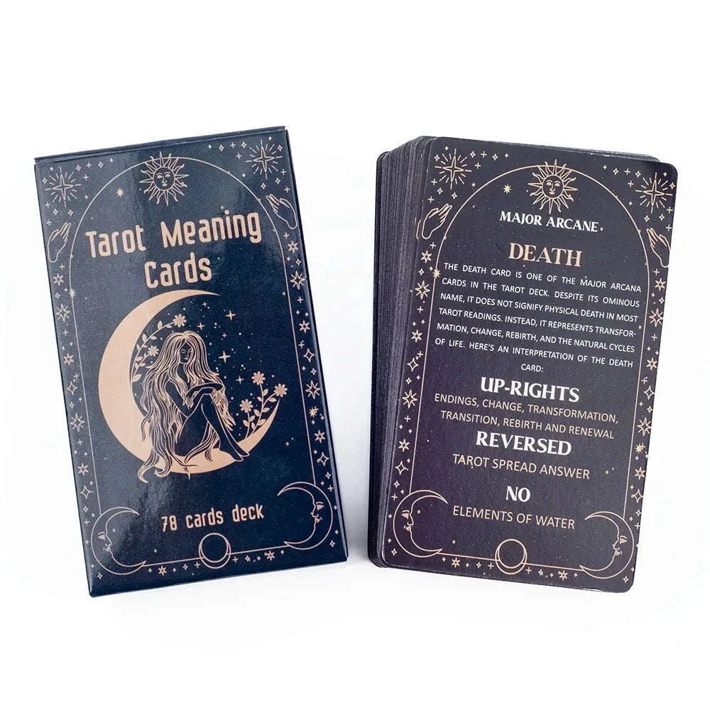 Meaning Tarot Cards for Fortune Telling - 78 Card English Deck for Beginners & Board Games - Ideal Tarot Cards for Beginners