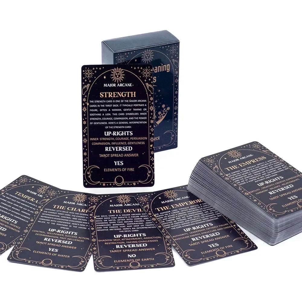 Meaning Tarot Cards for Fortune Telling - 78 Card English Deck for Beginners & Board Games - Ideal Tarot Cards for Beginners