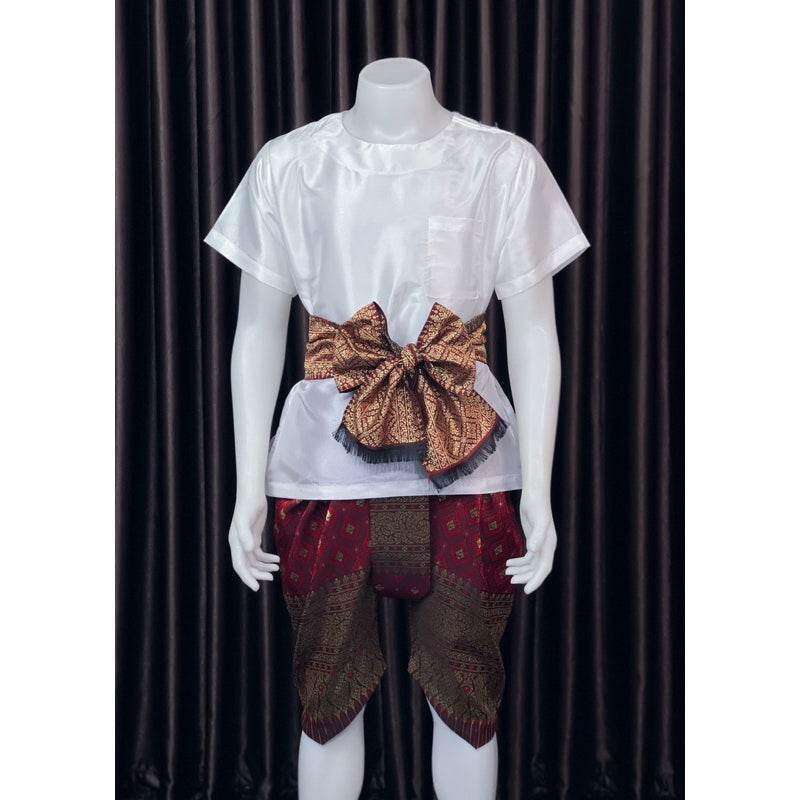 Men's Thai Silk Sarong Outfit with Bow for Stylish Summer Wear