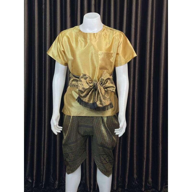 Men's Thai Silk Sarong Outfit with Bow for Stylish Summer Wear