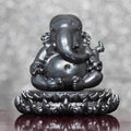 Ganesha on Lotus Base Black Metal Edition – Sacred Wealth Creator with Wat Ban Or Blessing Default Title