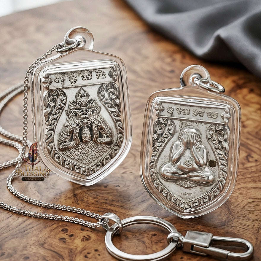 💥 MIGHTY ECLIPSE & MEDITATIVE SOVEREIGNTY: THE SILVER MAHA SETTHI RAHU PIT TA!  Sacred "Phra Rahu Pit Ta (Maha Setthi 61 Edition) – Solid Silver Thai Blessing Co By RURUECHA