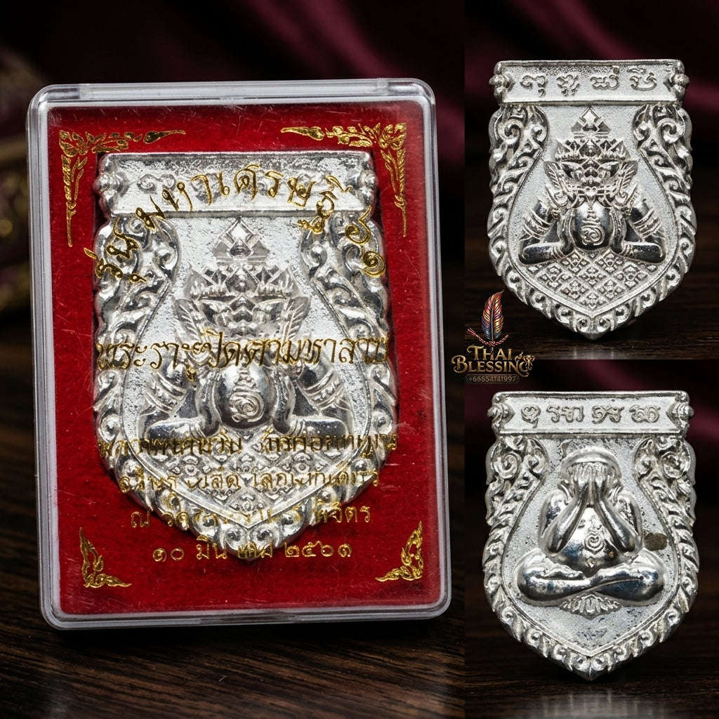 💥 MIGHTY ECLIPSE & MEDITATIVE SOVEREIGNTY: THE SILVER MAHA SETTHI RAHU PIT TA!  Sacred "Phra Rahu Pit Ta (Maha Setthi 61 Edition) – Solid Silver Thai Blessing Co By RURUECHA