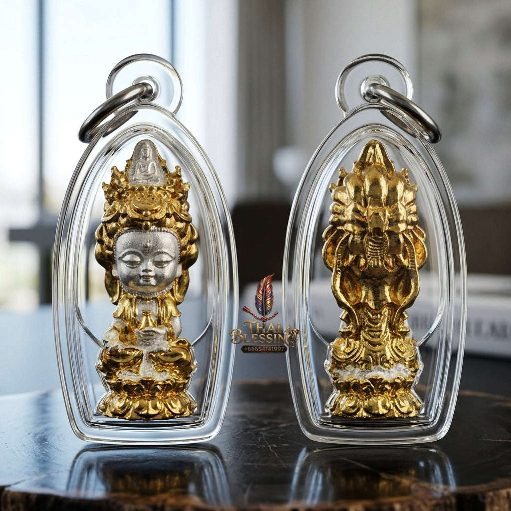 💥 MILLIONAIRE WEALTH & DIVINE GRACE MAGNET! Jio Guanyin "Roy Larn" Amulet Miniature Goddess for Elite Wealth, Infinite Compassion, and Supreme Protection